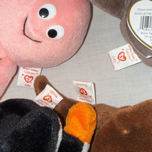 Ty Beanie Babies Lot 11 Aquatic Sea Life PVC Quackers Waddle Inky Claude Speedy - Picture 6 of 12